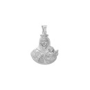 Medalla de la Virgen del Carmen Silueta en Plata de Ley 925 mls