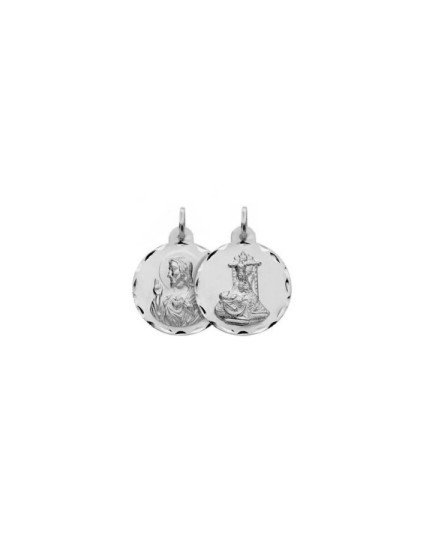 Escapulario Virgen Angustias - Sagrado Corazón Plata | Joyería Parejo
