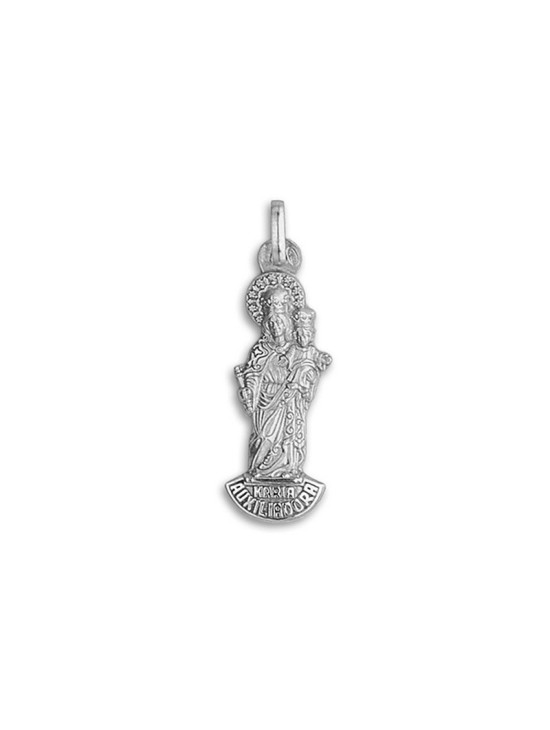 Medalha Virgem Maria Auxiliadora Prata 925 Silhueta Feminina