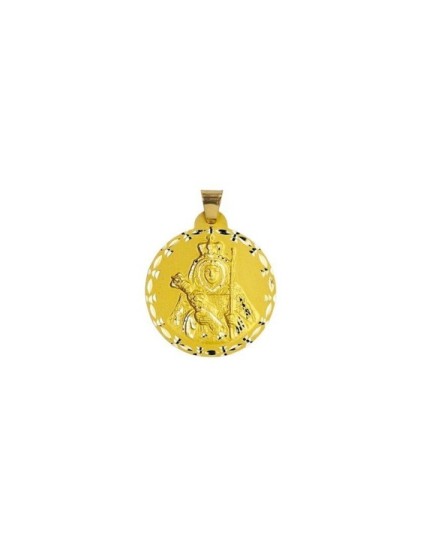 Medalla Redonda de la Virgen de la Candelaria de Tenerife en Oro 18k