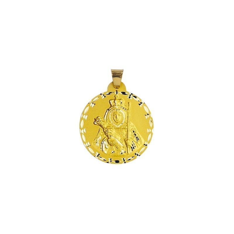Medalla Redonda de la Virgen de la Candelaria de Tenerife en Oro 18k