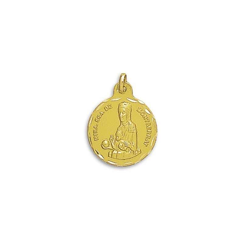 Medalla Virgen Montserrat Oro 18k + Rosa de Oro ✨