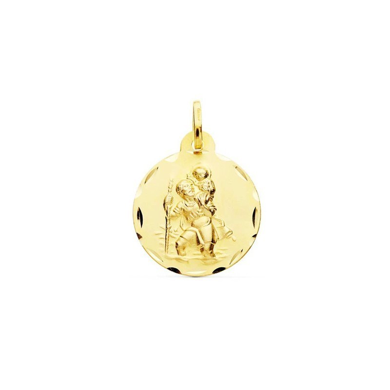 Medalla Redonda San Cristobal Oro 18k - Compra Aquí