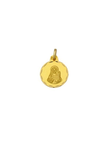 Medalla Redonda Santa Lucia Oro 18k - Envío Rápido