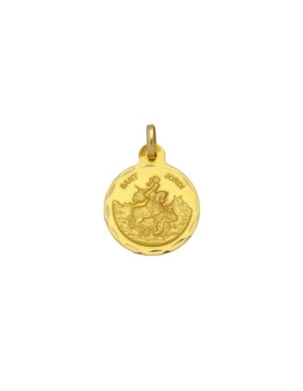Medalla Redonda de Sant Jordi en Oro 18k