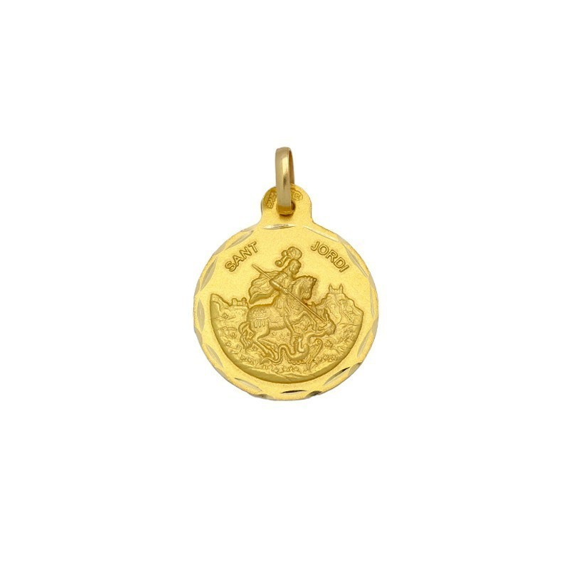 Medalla Redonda de Sant Jordi en Oro 18k