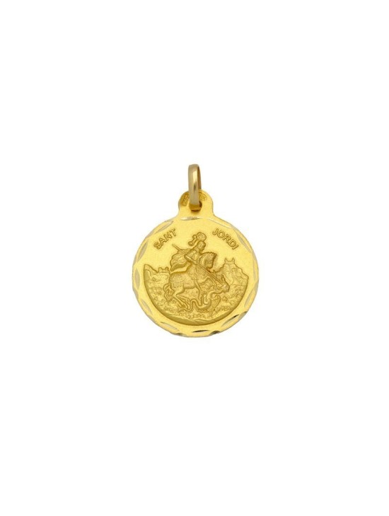 Medalla Redonda de Sant Jordi en Oro 18k