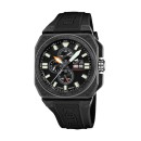 Reloj Lotus Chrono 18976/4 Hombre – Cuadrado, Fibra Carbono, Correa Caucho Negro