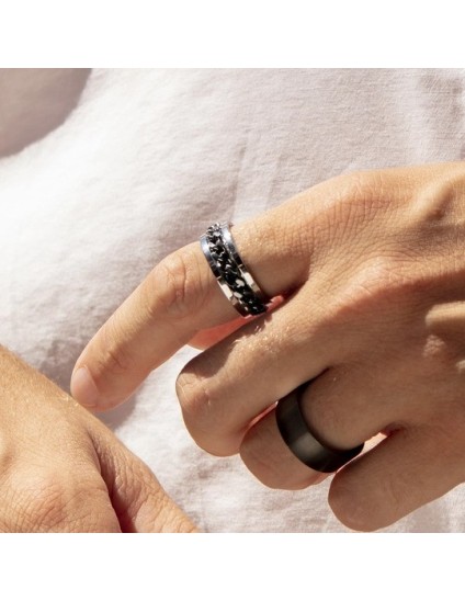 Anillo de hombre LS2394-3/220 en Acero | Joyería Parejo