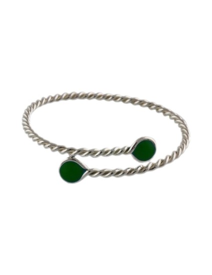 Pulseira Prata de Lei Tomiza com Esmalte Verde | Comprar Online