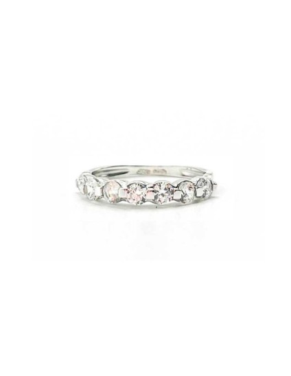 Anillo Oro Blanco 18K Circonitas 416-119 Mujer | Joyería Parejo