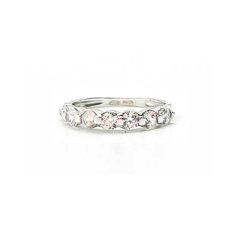 Anillo Oro Blanco 18K Circonitas 416-119 Mujer | Joyería Parejo