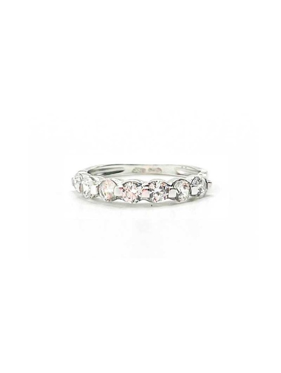 Anillo Oro Blanco 18K Circonitas 416-119 Mujer | Joyería Parejo
