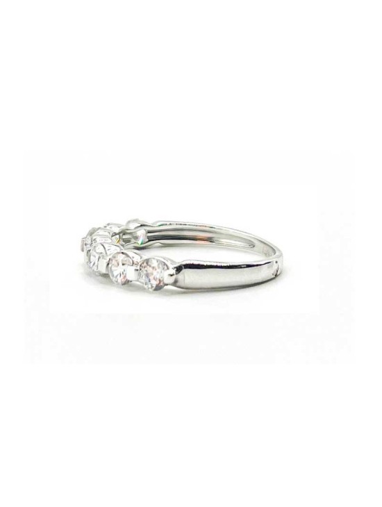 Anillo Oro Blanco 18K Circonitas 416-119 Mujer | Joyería Parejo
