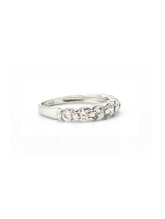 Anillo Oro Blanco 18K Circonitas 416-119 Mujer | Joyería Parejo