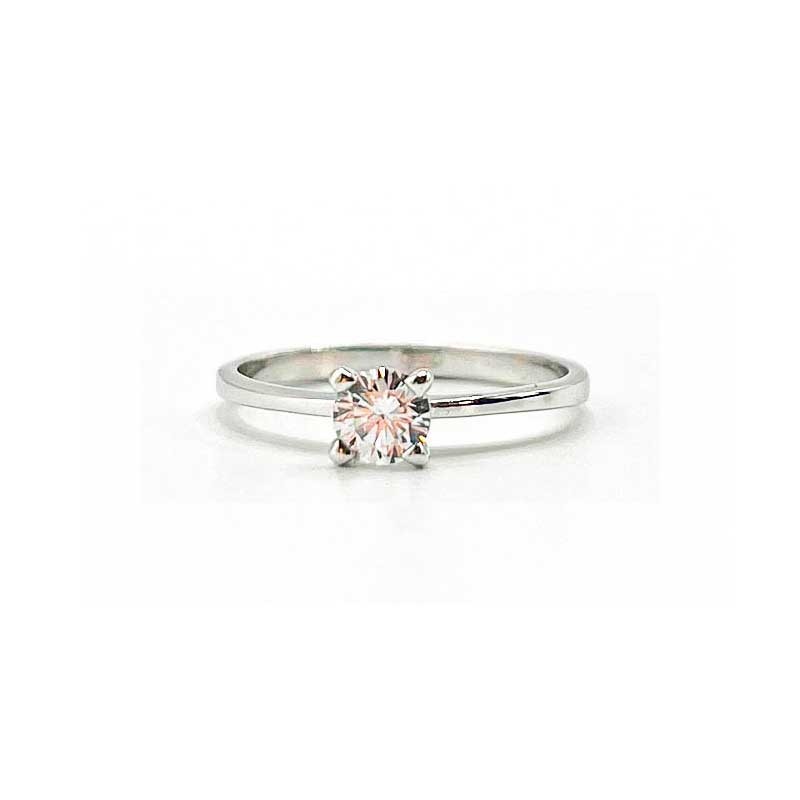Anillo Oro Blanco 18K Solitario 400-45CB Mujer