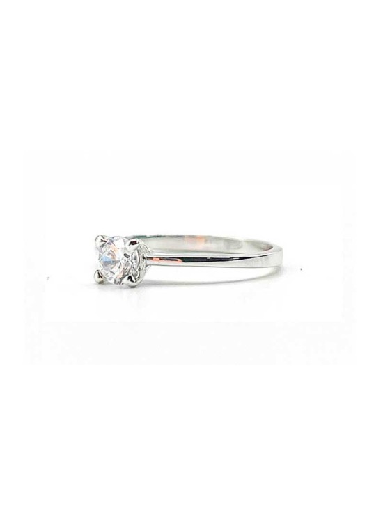 Anillo Oro Blanco 18K Solitario 400-45CB Mujer