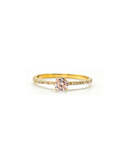 Anillo Oro 18K Solitario Circonitas 612-9578-S/OA Mujer | Joyería Parejo