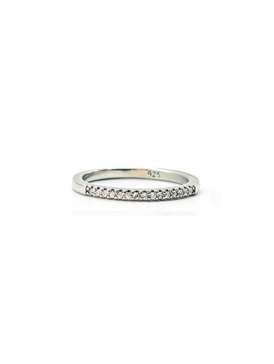 Anillo Plata 925 Circonitas Carril CTS234 Mujer | Joyería Parejo