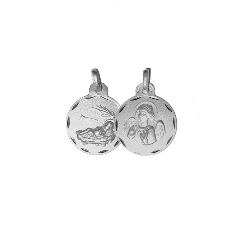 Medalla Ángel de la Guarda y Niño Jesús Plata | Joyería Parejo