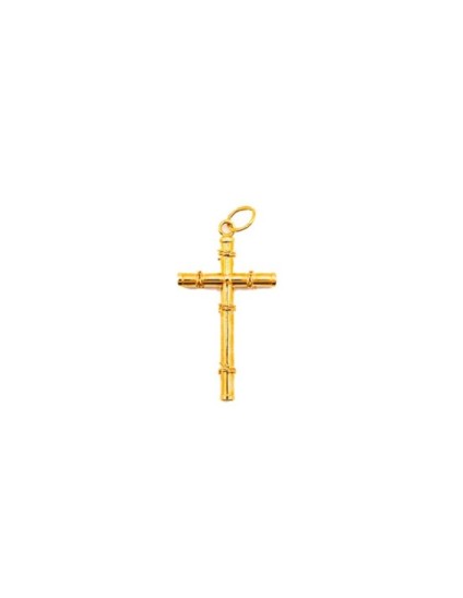 Cruz Tubo Tallada Oro 18K 771 | Joyería Parejo