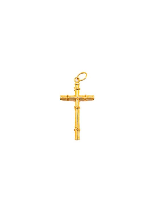 Cruz Tubo Tallada Oro 18K 771 | Joyería Parejo