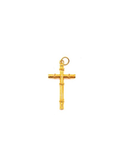 Cruz Tubo Tallada Oro 18K 771 | Joyería Parejo