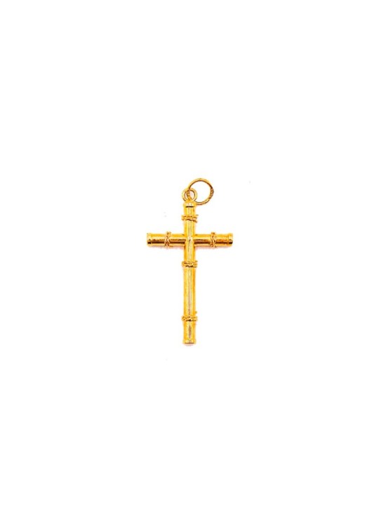 Cruz Tubo Tallada Oro 18K 771 | Joyería Parejo