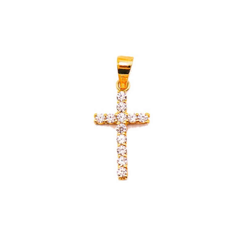 Cruz Circonitas Oro 18K AA2898 | Joyería Parejo