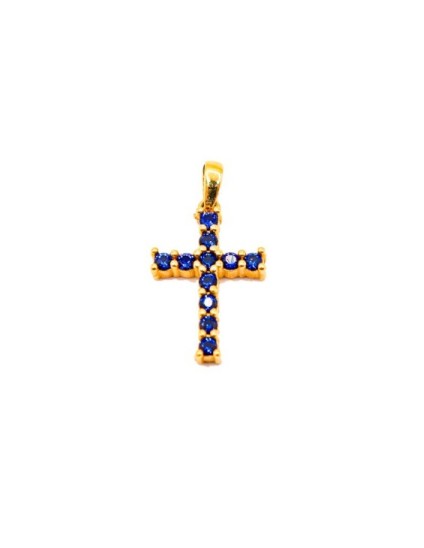 Cruz Piedras Azules Oro 18K 623-4751017C-OA/A | Joyería Parejo