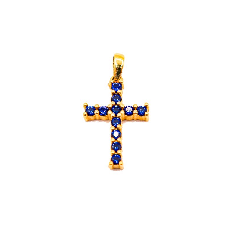 Cruz Piedras Azules Oro 18K 623-4751017C-OA/A | Joyería Parejo
