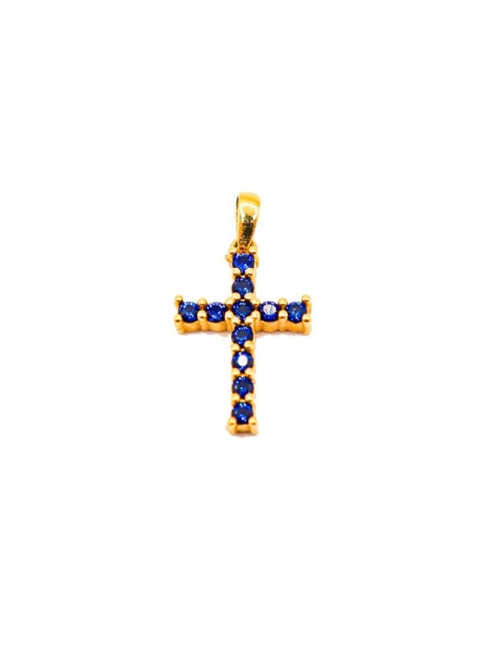 Cruz Piedras Azules Oro 18K 623-4751017C-OA/A | Joyería Parejo