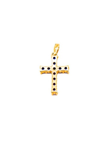 Cruz Piedras Azules Oro 18K 623-4751017C-OA/A | Joyería Parejo