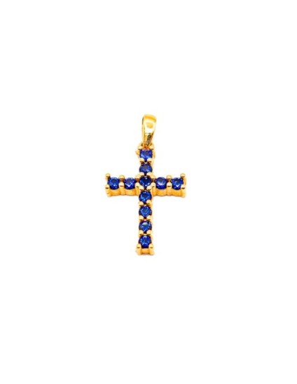 Cruz Piedras Azules Oro 18K 623-4751017C-OA/A | Joyería Parejo
