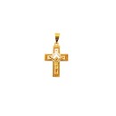 Cruz Plana Calada con Cristo Oro 18K 01550069