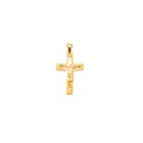 Cruz Plana Calada con Cristo Oro 18K FB0130