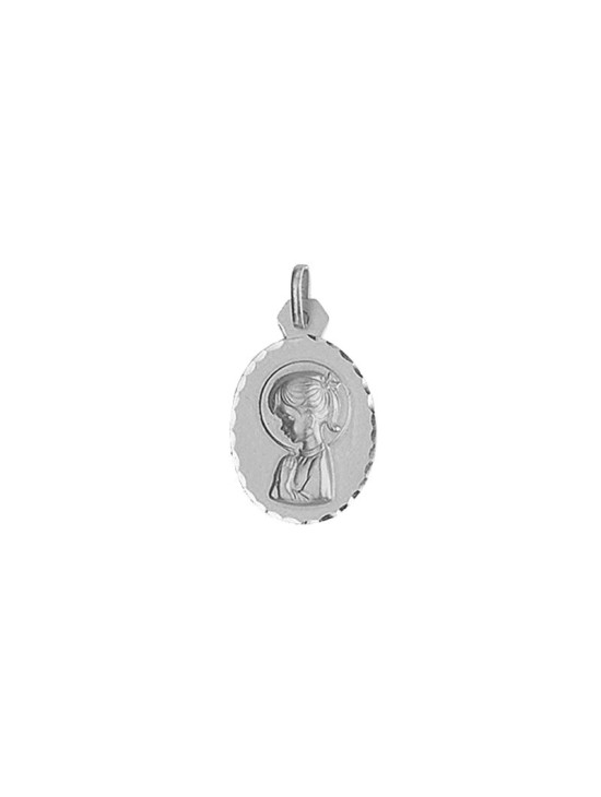 Medalla Oval Virgen Niña en Plata de Ley 925 | Joyería Parejo