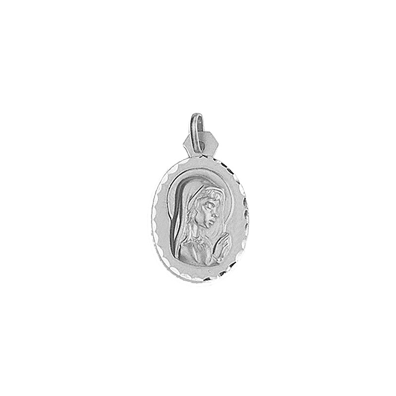 Medalla Oval Virgen Niña Plata Ley 925 - Envío Gratis