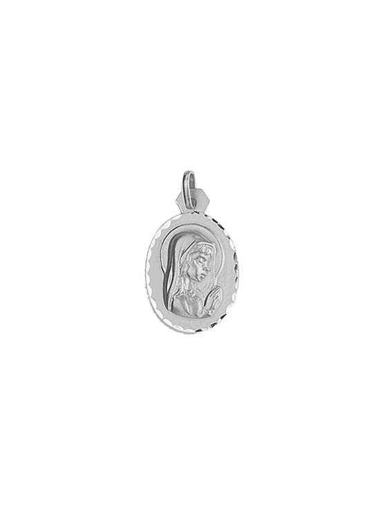 Medalla Oval Virgen Niña Plata Ley 925 - Envío Gratis