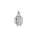 Medalha Oval da Virgem Menina em Prata de Lei 925 mls
