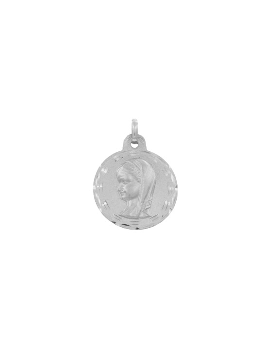 Medalla Redonda Virgen Niña Rostro en Plata de Ley | Joyería Parejo