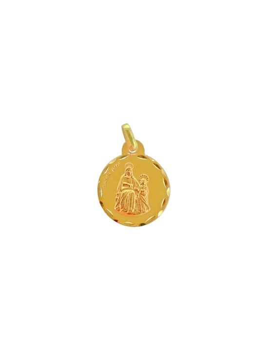 Medalha Redonda Santa Ana Ouro 18k - Compre Online Aqui