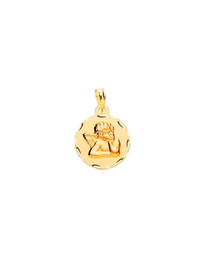 Medalla Redonda Querubín en Oro 18K | Joyería Parejo