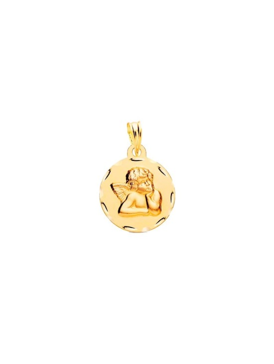 Medalla Redonda Querubín en Oro 18K | Joyería Parejo