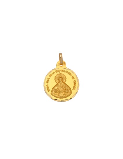 Medalha Redonda Nossa Senhora Esperança Triana Ouro 18k - Compre Aq