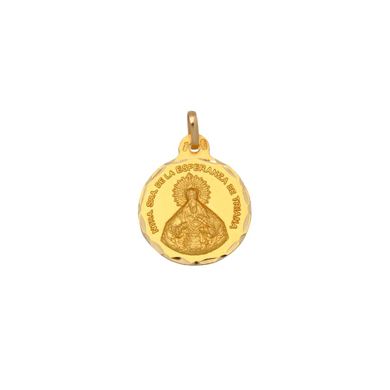Medalla Redonda Nuestra Señora Esperanza Triana Oro 18k - Compra Aquí