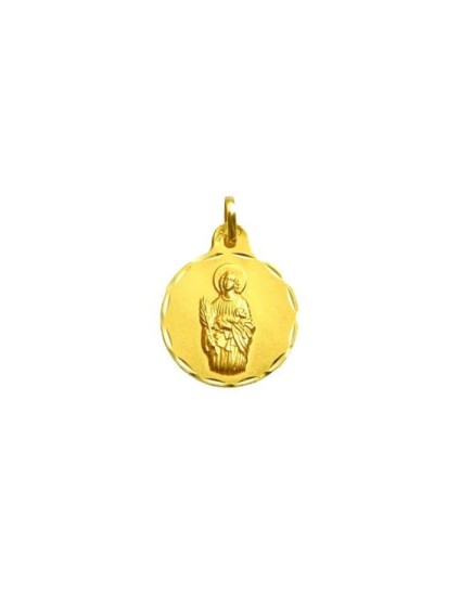 Medalla Redonda Santa Inés en Oro 18K | Joyería Parejo