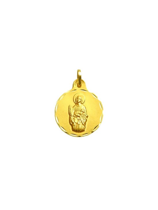 Medalla Redonda Santa Inés en Oro 18K | Joyería Parejo
