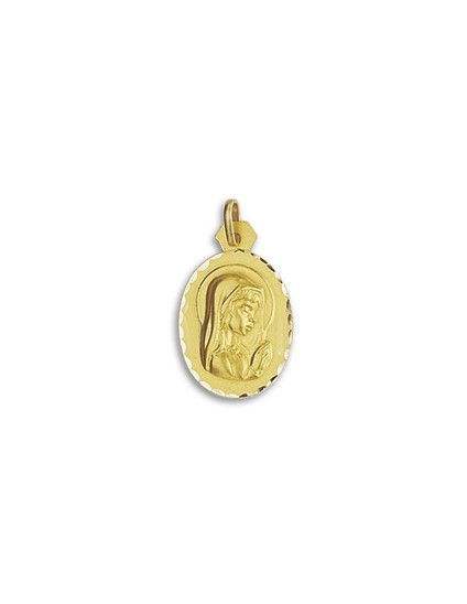 Medalla Oval Virgen Niña Oro 18k + Envío Gratis
