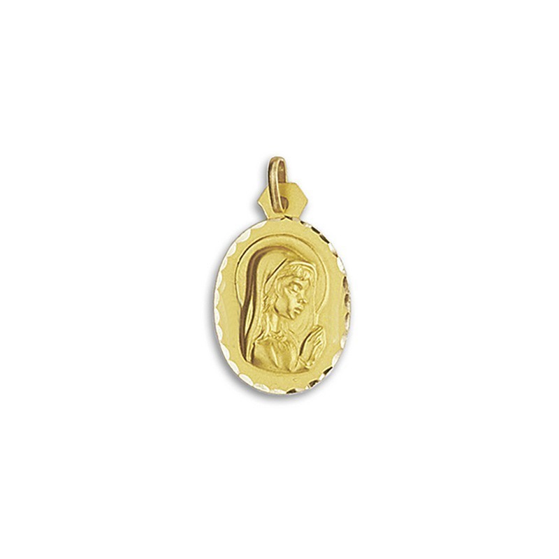Medalha Oval Virgem Menina Ouro 18k com Envio Grátis